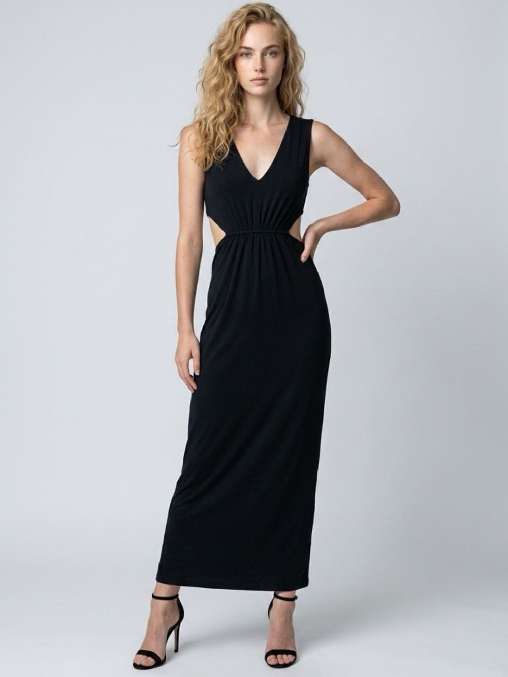 Enough About Me... Black Maxi Sleeveless Dress Size XS/S